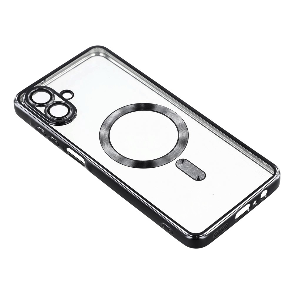 Átlátszó tok kameravédelemmel és MagSafe támogatással Samsung Galaxy A07 4G készülékhez - fekete