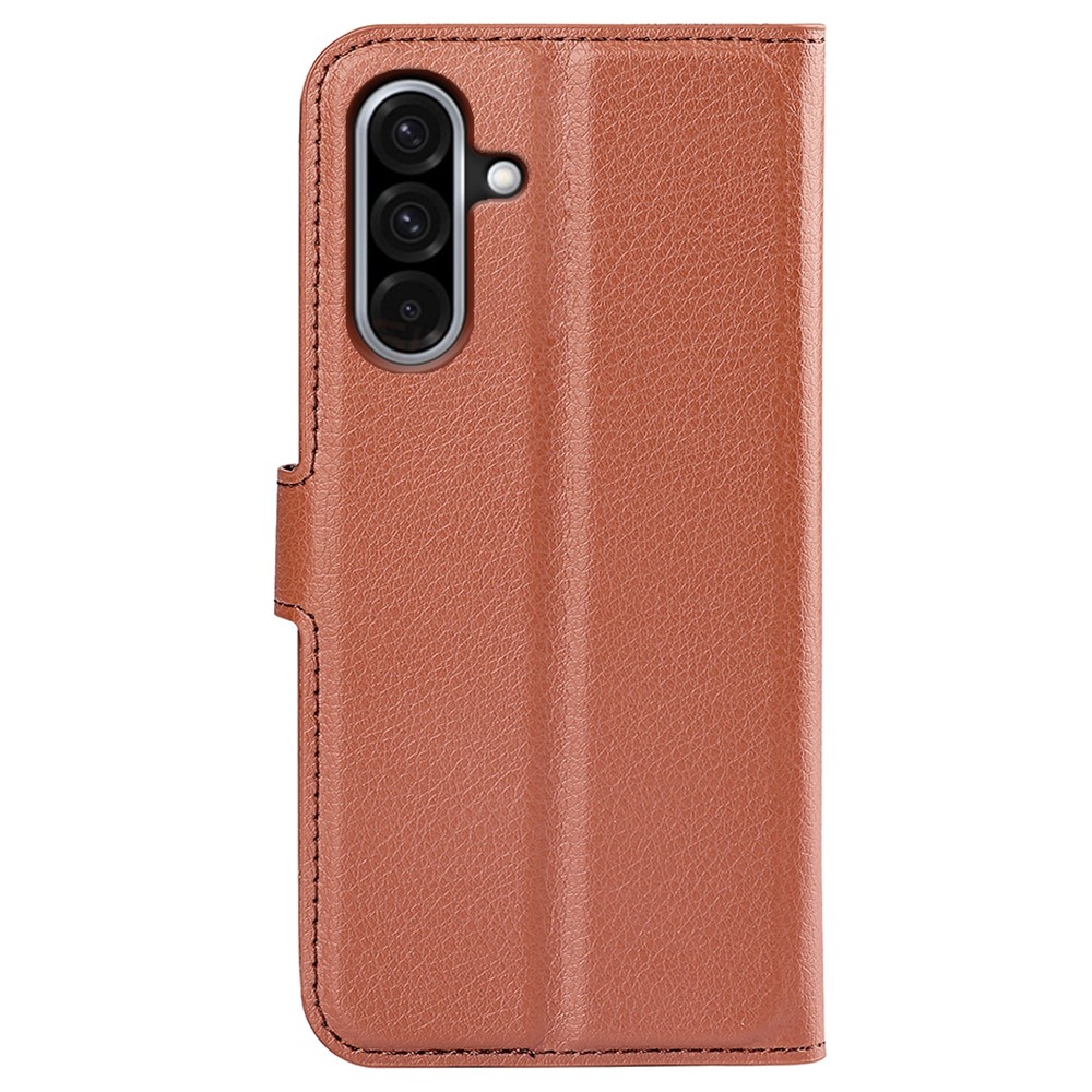 Litchi könyv tok Samsung Galaxy A36 5G-hez - barna