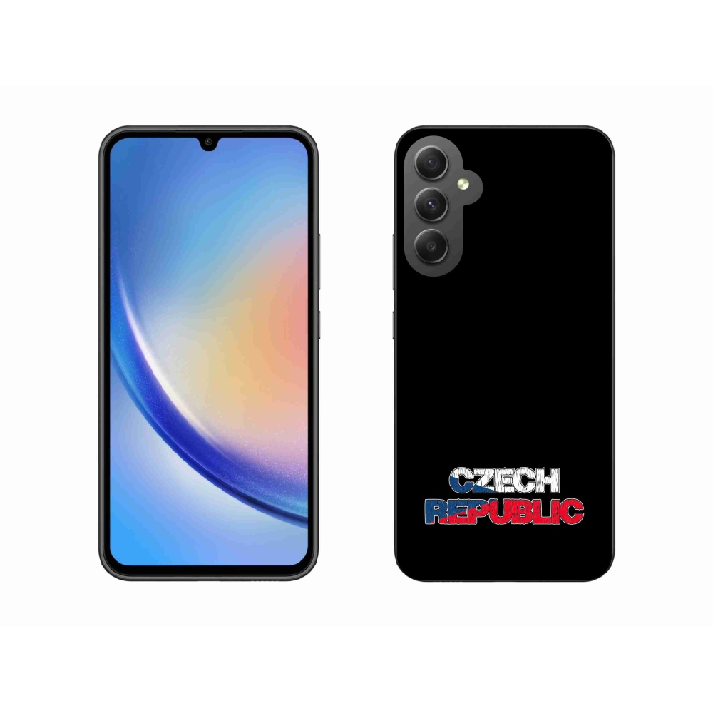Gél védőhuzat mmCase Samsung Galaxy A34 5G - Csehország fekete háttérrel