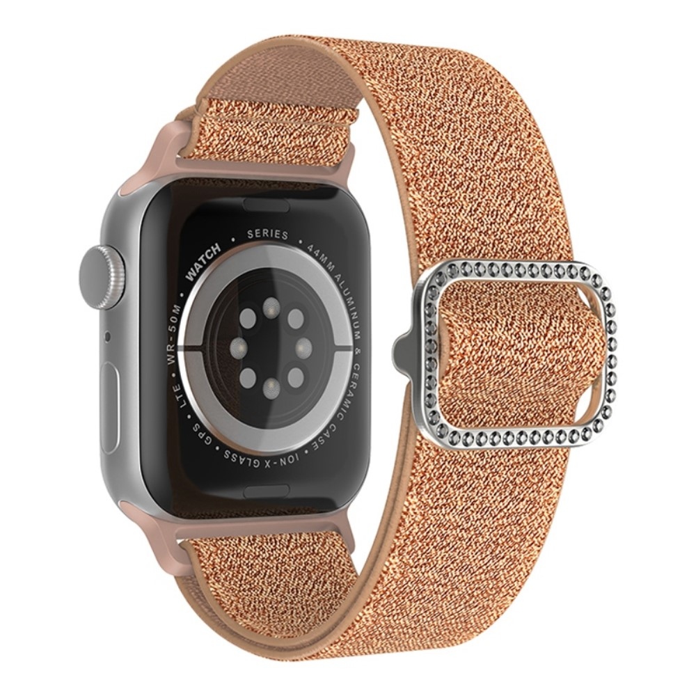 Dekor nejlon szíj Apple Watch Ultra/Ultra 2 49mm/SE/SE 2022/2023 44mm/9/8/7 45mm/6/5/4 44mm/3/2/1 42 mm-es Apple Watch Ultra/Ultra 2 49mm/SE/SE 2022/2023 44mm/9/8/7 45mm/6/5/4 44mm/3/2/1 42 mm - rózsa arany