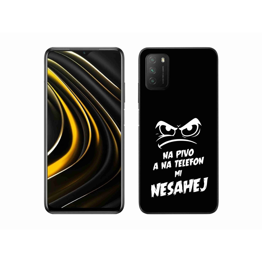 Gél borítás mmCase a Xiaomi Poco M3-hoz - sör motívum 2 fekete háttérrel
