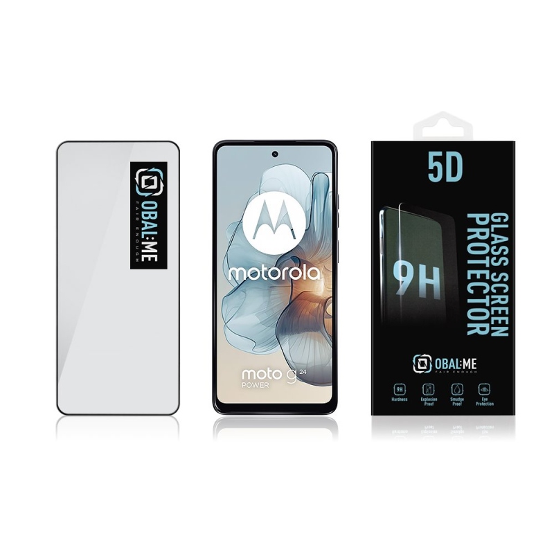 CSOMAG:ME 5D edzett üveg Motorola G04/G24 Power fekete színhez