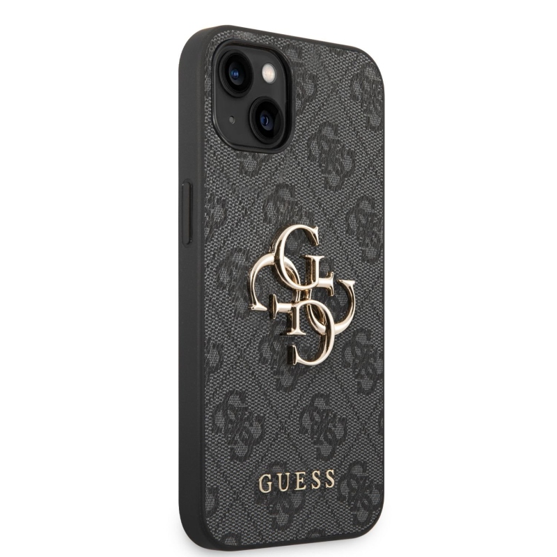 Guess PU 4G fém logós hátlap iPhone 14 szürke modellhez