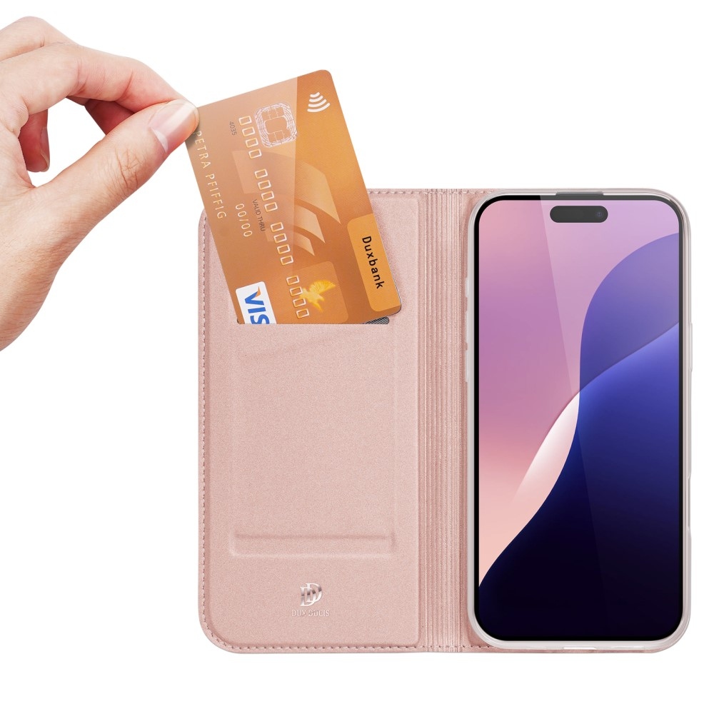 DUX könyvtáska iPhone 16 Pro Max készülékhez - rózsaarany