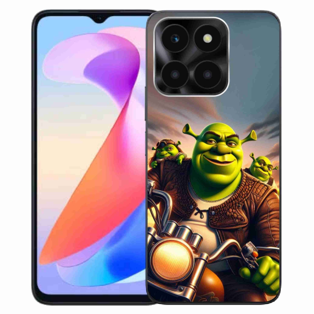 Zselés borítás mmCase a Honor X6a számára - Shrek egy motorkerékpáron