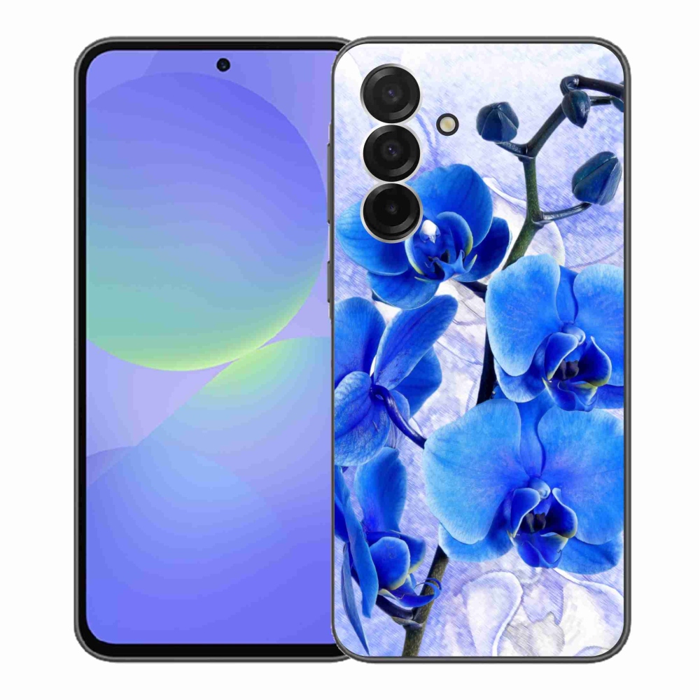 Gél védőhuzat mmCase Samsung Galaxy A36 5G - kék virágok