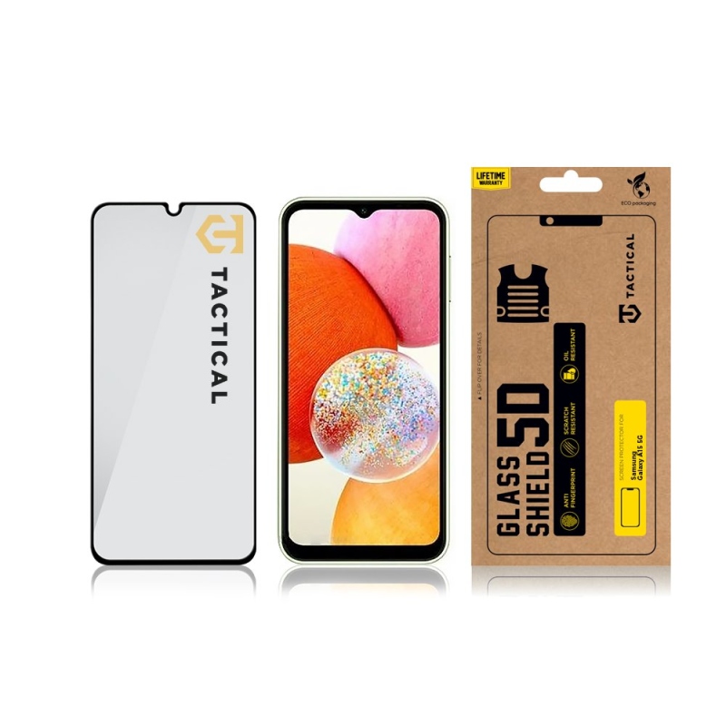 Taktikai üvegpajzs 5D üveg a Samsung Galaxy A15 4G/5G készülékhez Fekete