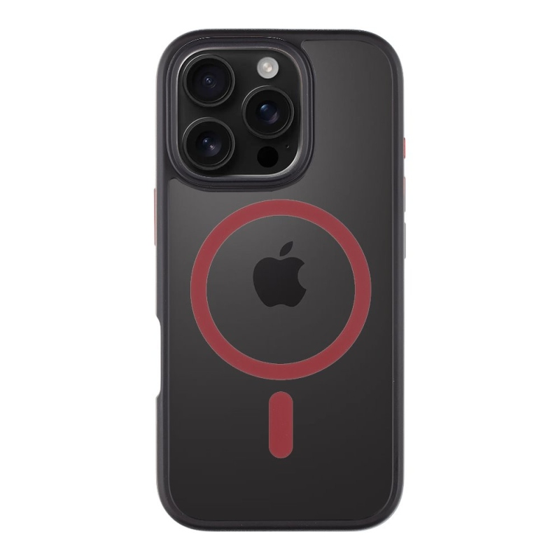 Taktikai MagForce Hyperstealth 2.0 borító iPhone 16 Pro fekete/piros színű készülékhez