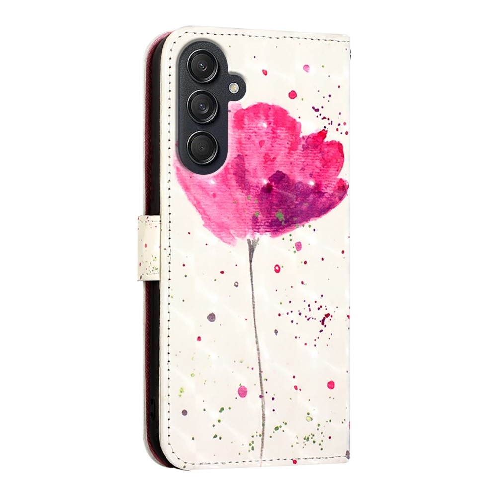 Patte könyv tok Samsung Galaxy M55 5G-hez - rózsaszín virág