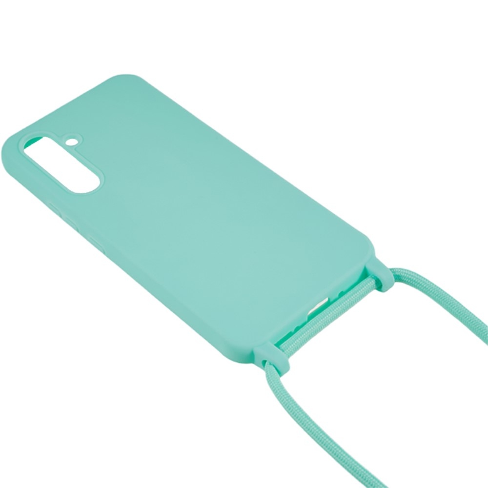 Zsinórral ellátott zselés tok Samsung Galaxy S25 készülékhez - kékeszöld színű