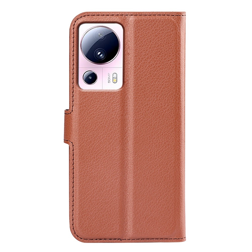Litchi könyv tok Xiaomi 13 Lite-hoz - barna