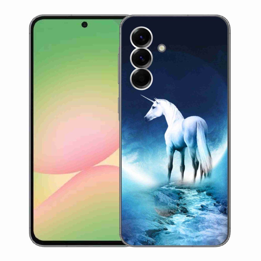 Gél védőhuzat mmCase Samsung Galaxy A56 5G - fehér egyszarvúhoz
