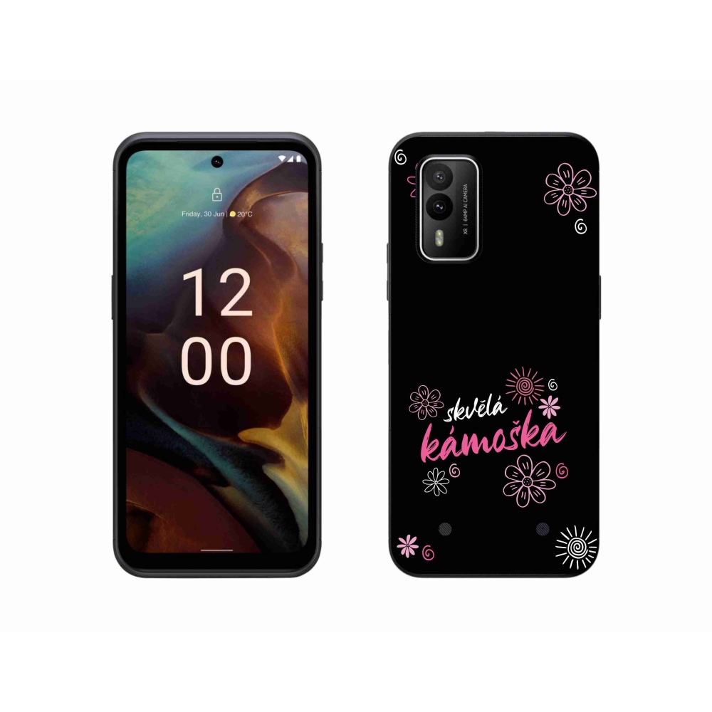 Zselés borítás mmCase a Nokia XR21 készülékhez - nagyszerű haver fekete háttérrel