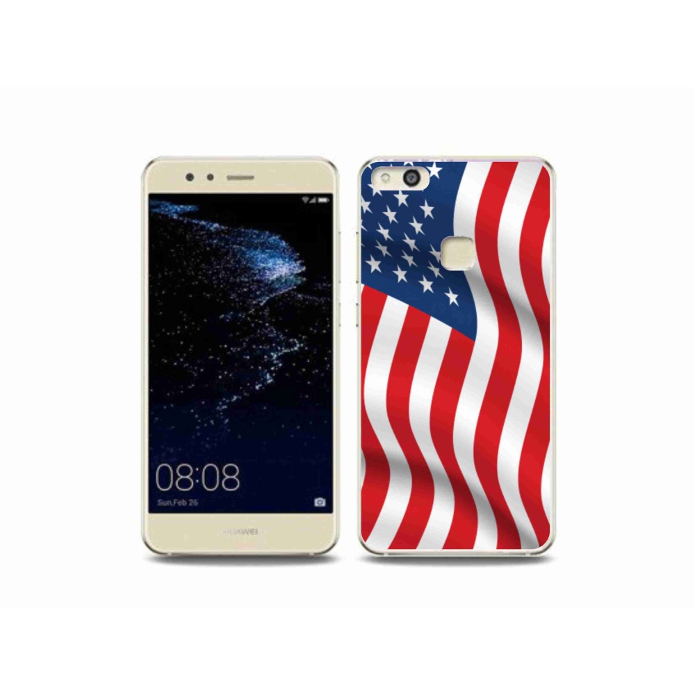 Gél borítás mmCase mobil Huawei P10 Lite - amerikai zászlóhoz