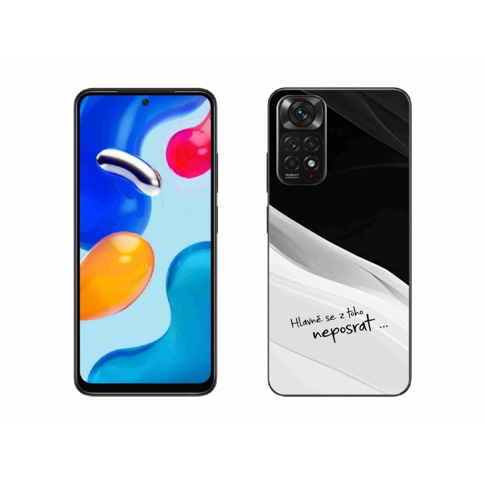 Gél borító mmCase a Xiaomi Redmi Note 11 4G-hez - vicces szöveg 13 fehér és fekete háttérrel