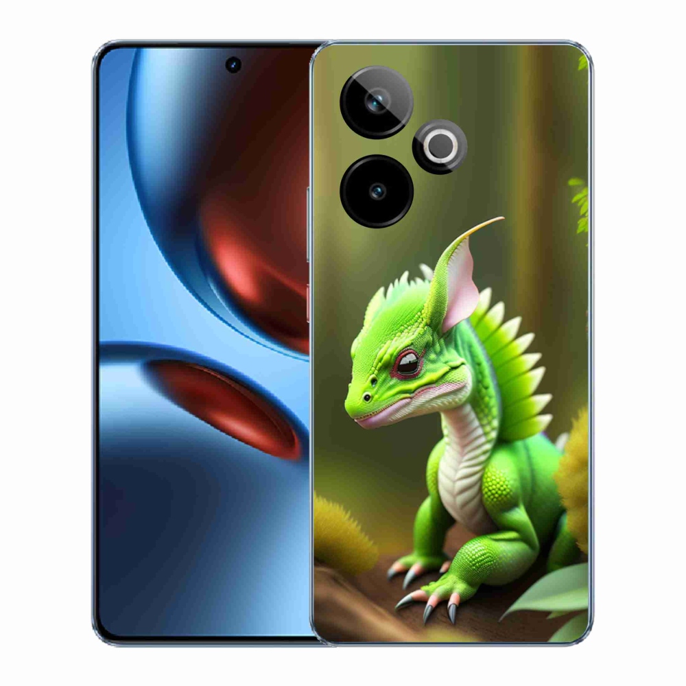 Rugalmas zselés tok mmCase képpel a Realme GT 7 5G/GT 7T 5G számára - zöld sárkány