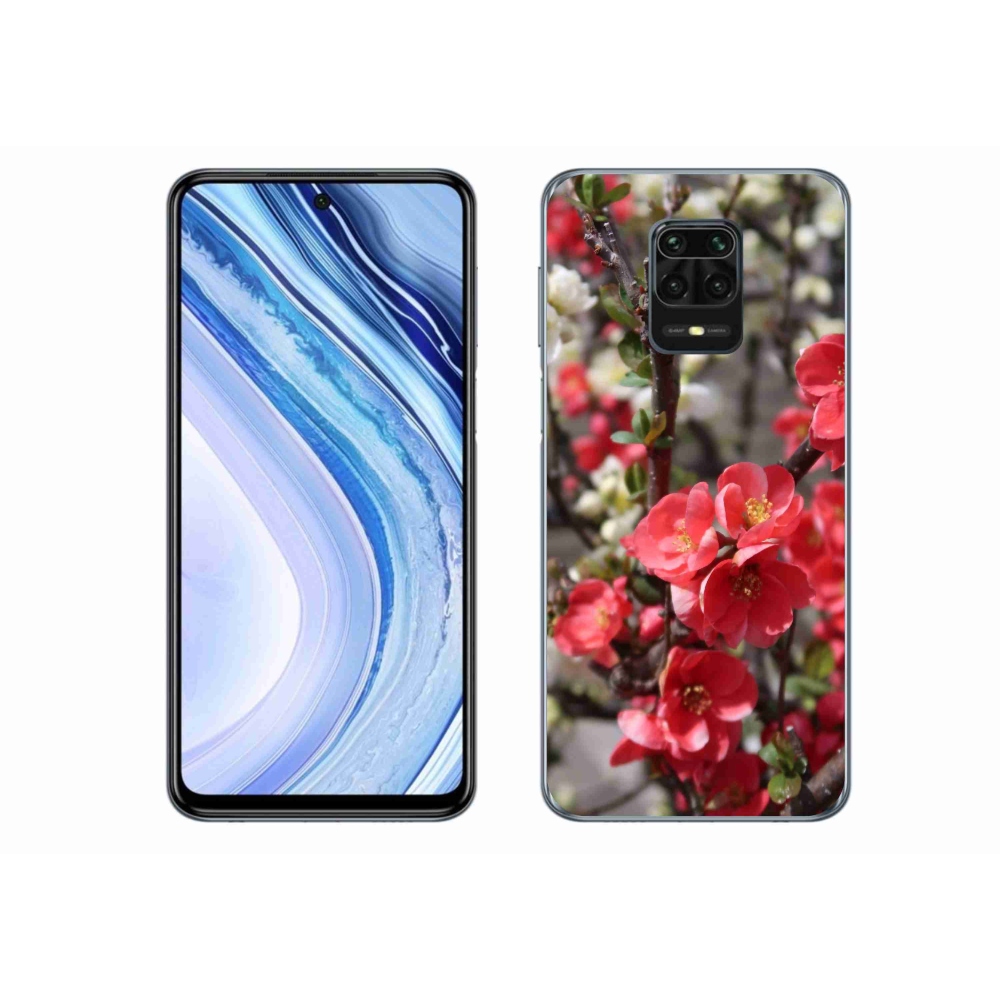 Gél borítás mmCase a Xiaomi Redmi Note 9S-hez - piros virágok