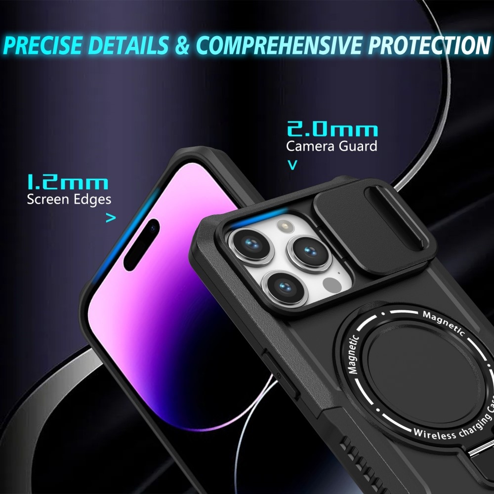 Katonai tartós védőburkolat MagSafe-vel iPhone 14 Pro Max készülékhez - Fekete
