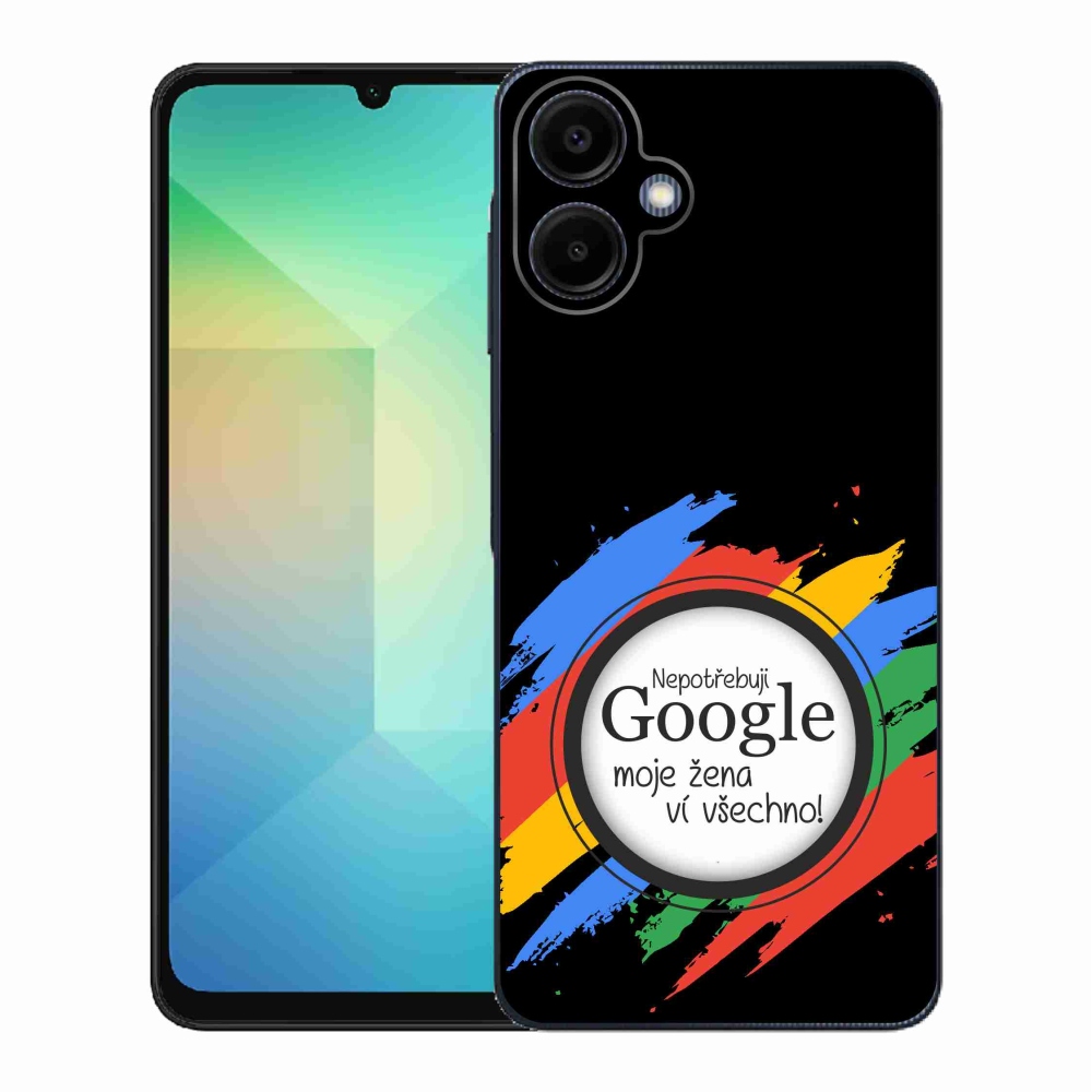 Gél borító mmCase Samsung Galaxy A06 4G - a nő mindent tud fekete háttérrel