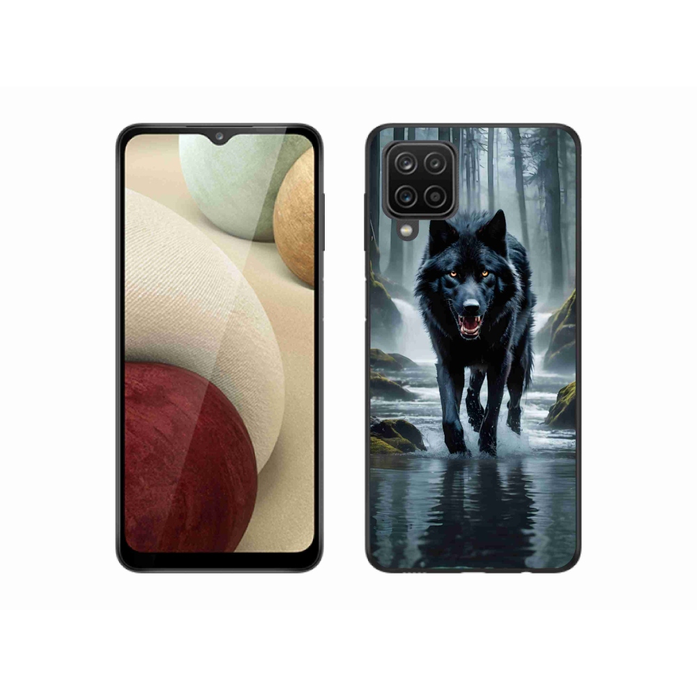 Zselés borítás mmCase Samsung Galaxy M12 - fekete farkas