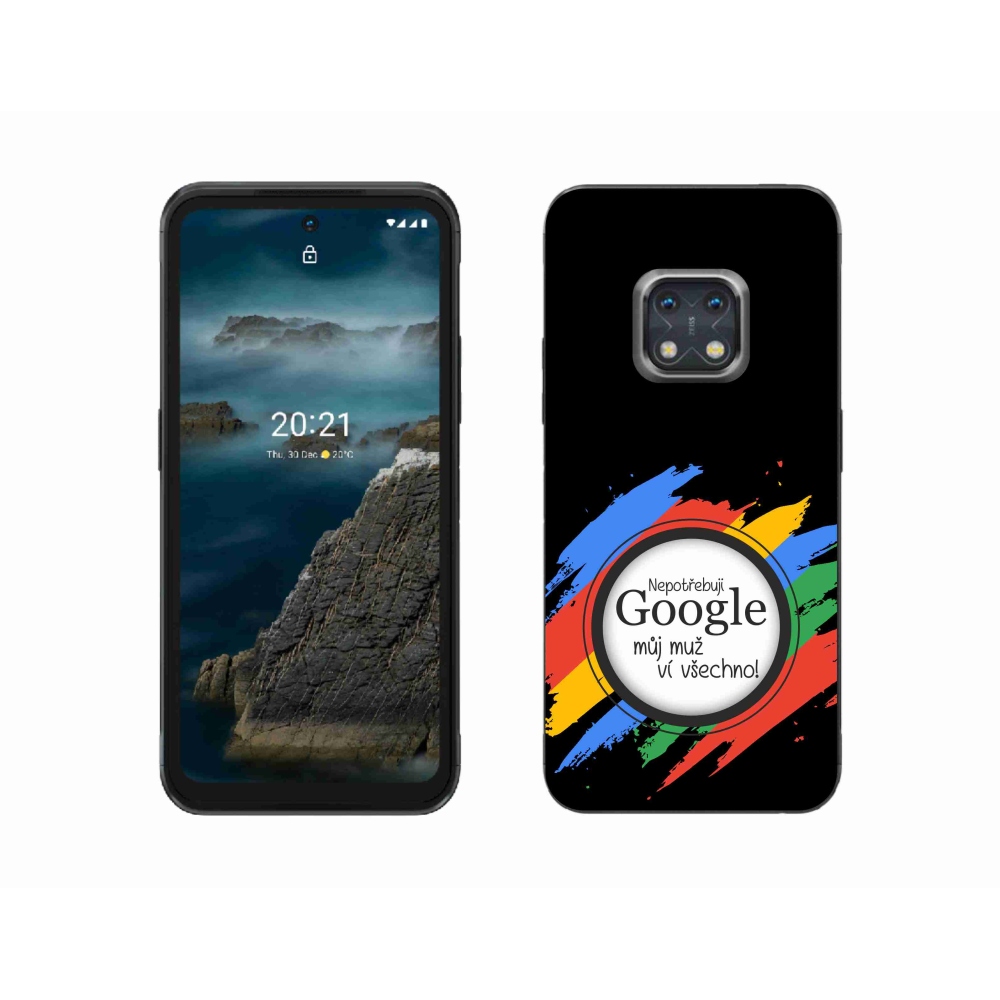 Zselés borítás mmCase a Nokia XR20 készülékhez - az ember mindent tud fekete háttérrel