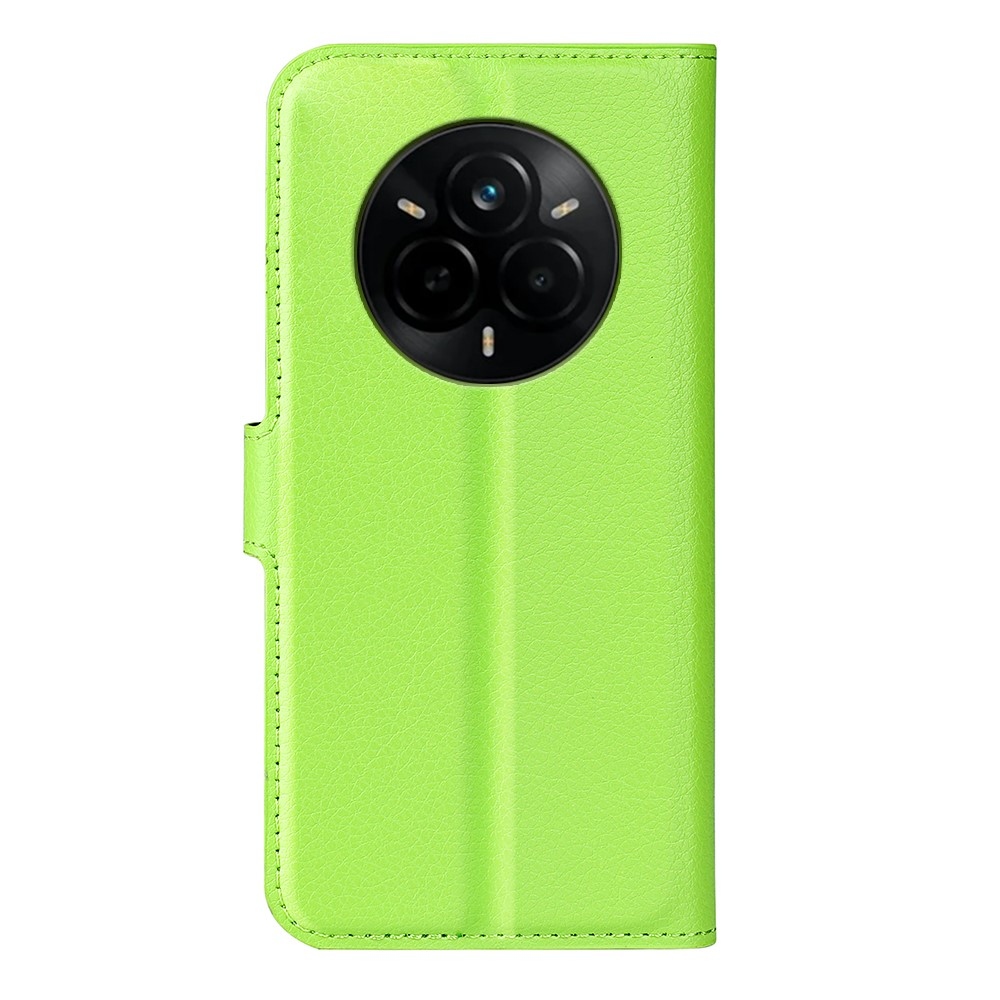 Litchi könyvtáska a Realme 14 Pro 5G készülékhez - zöld