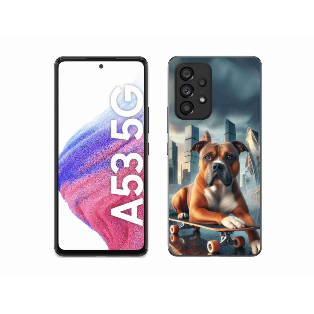 Zselés borítás mmCase Samsung Galaxy A53 5G - kutya gördeszkán