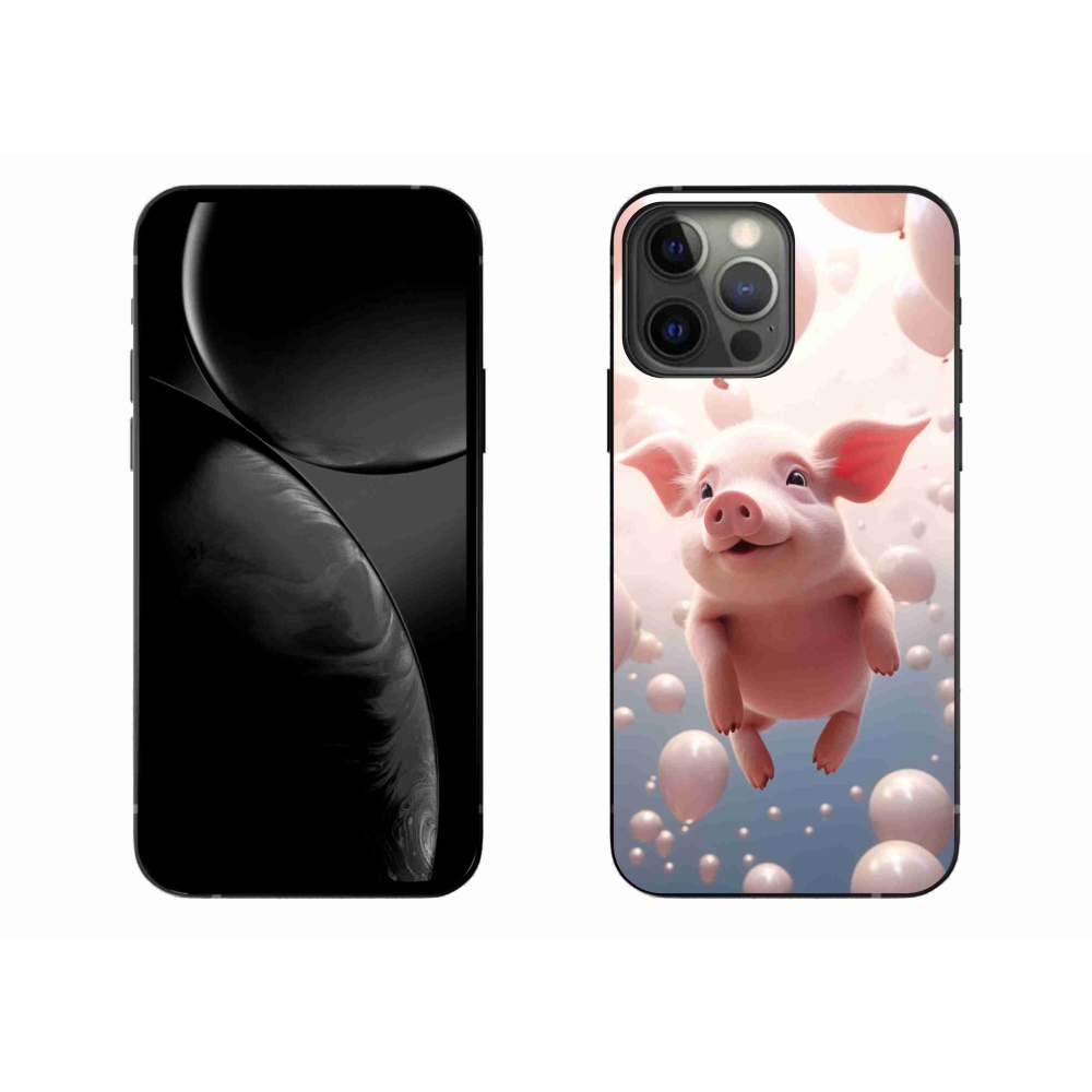 Gél borítás mmCase iPhone 13 Pro Max készülékhez - malacka lufikkal