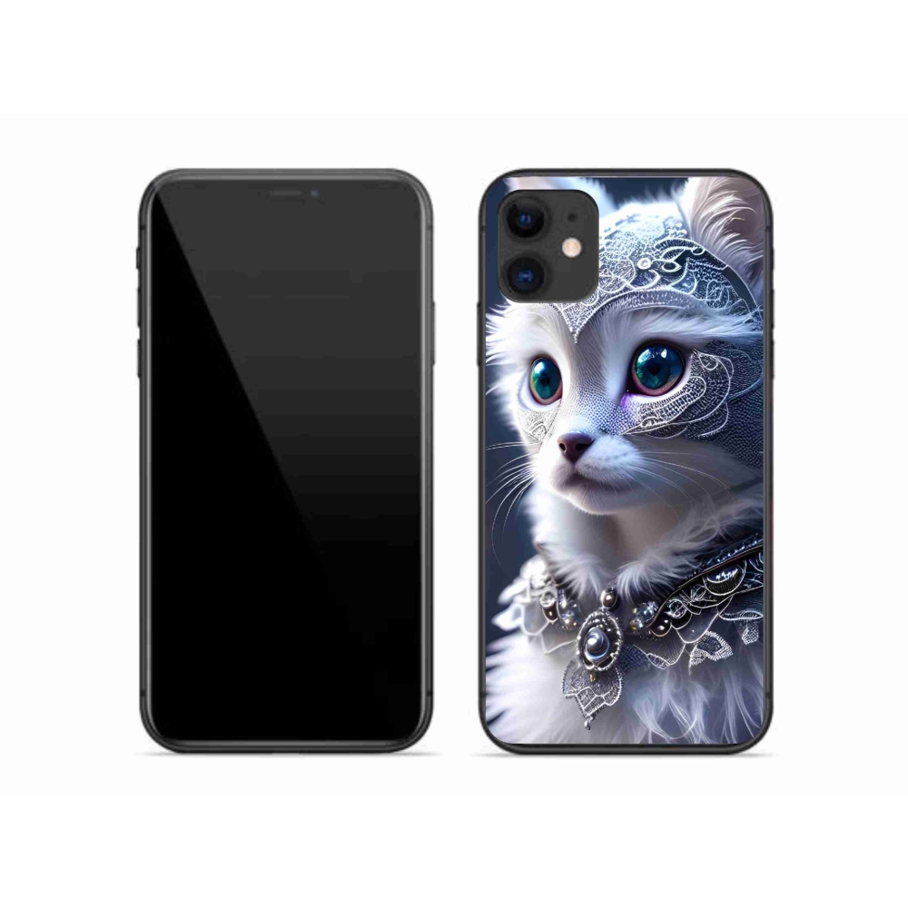 Zselés borítás mmCase iPhone 11 készülékhez - fehér macska