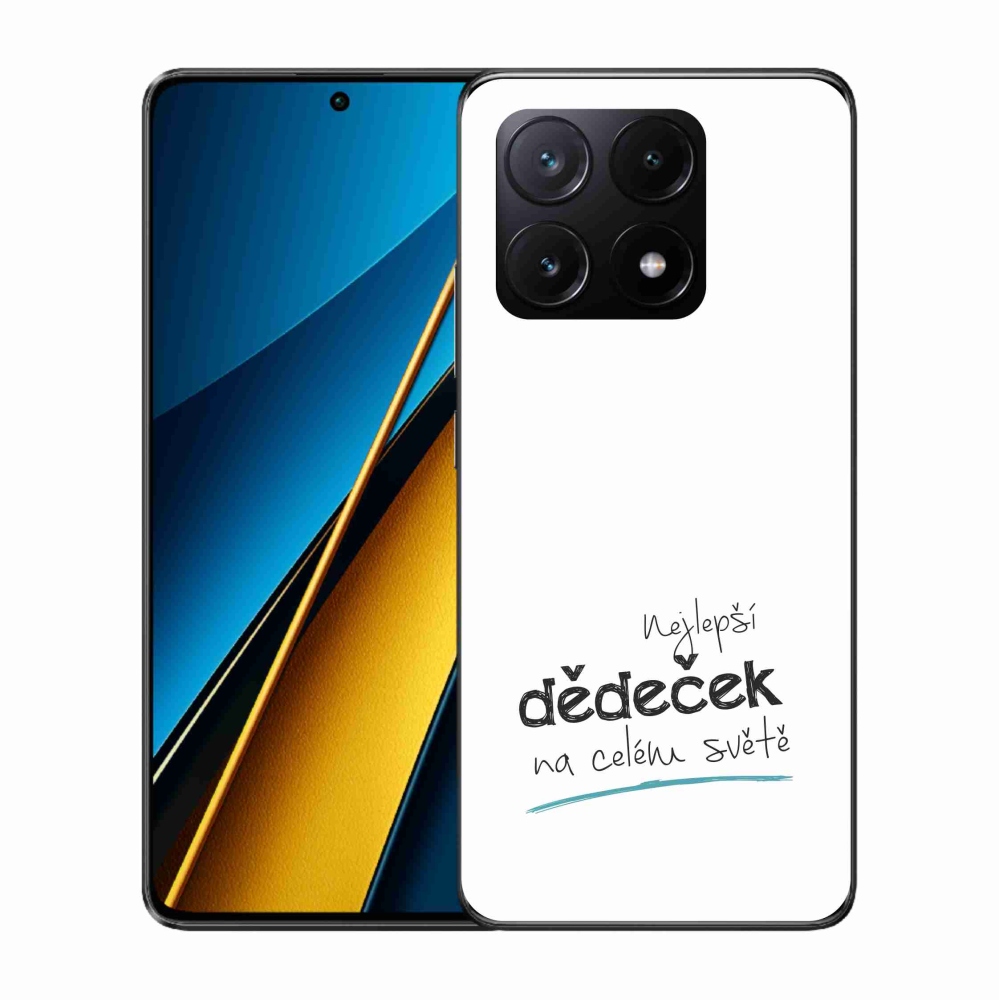 Gél borító mmCase a Xiaomi Poco X6 Pro 5G - legjobb nagypapa 3 fehér háttérrel