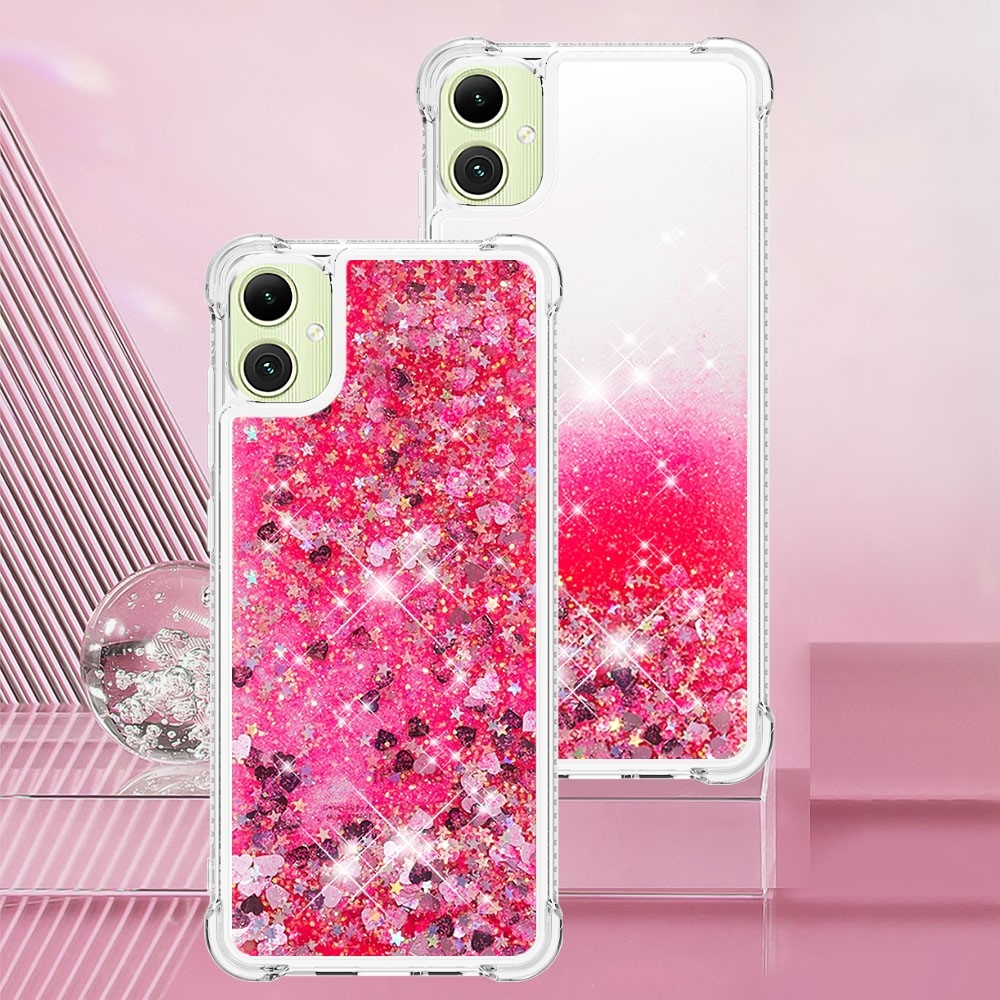Glitter homokóra zselés tok Samsung Galaxy A06 4G - rózsaszín/szívek