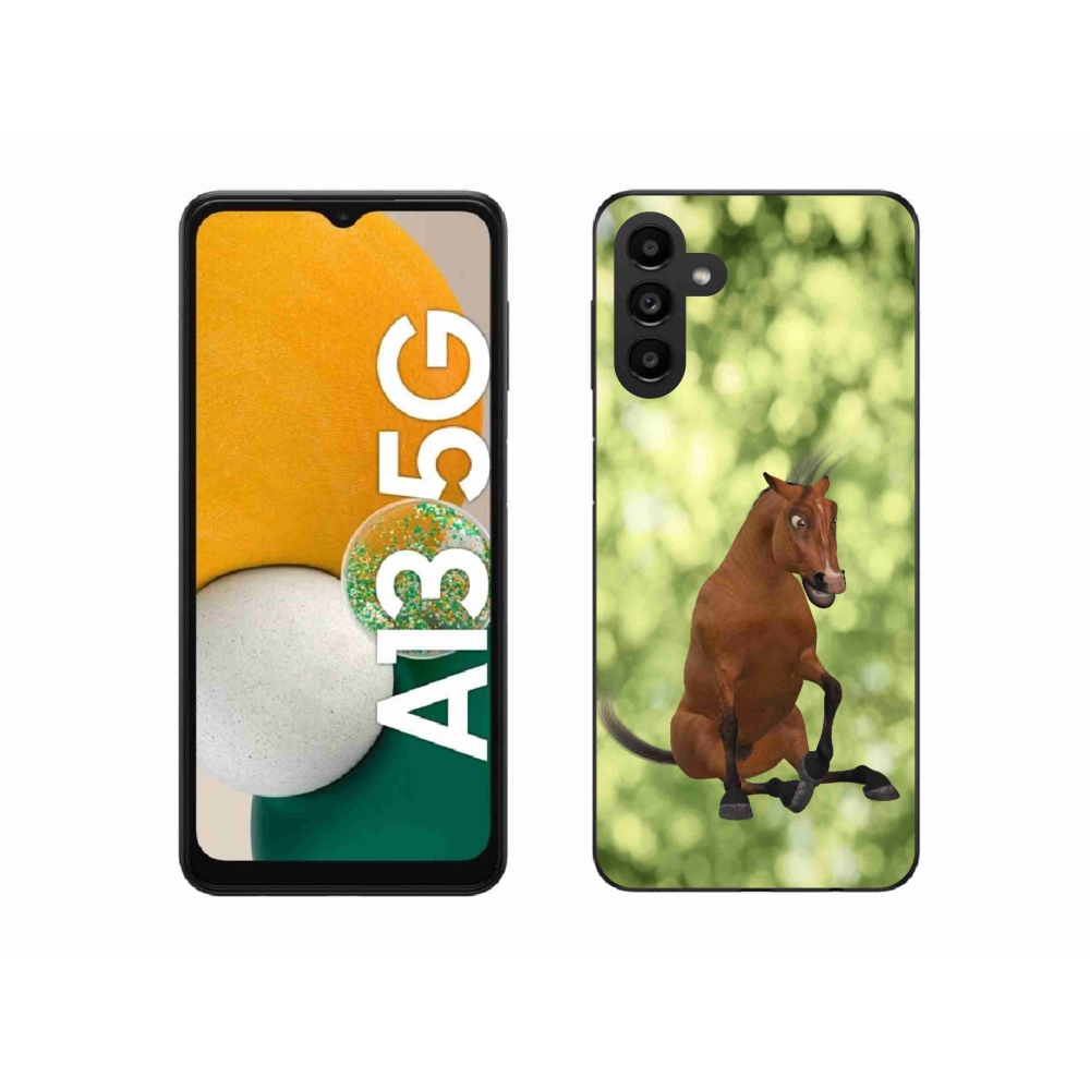 Zselés borítás mmCase Samsung Galaxy A13 5G - barna rajzfilm ló 1