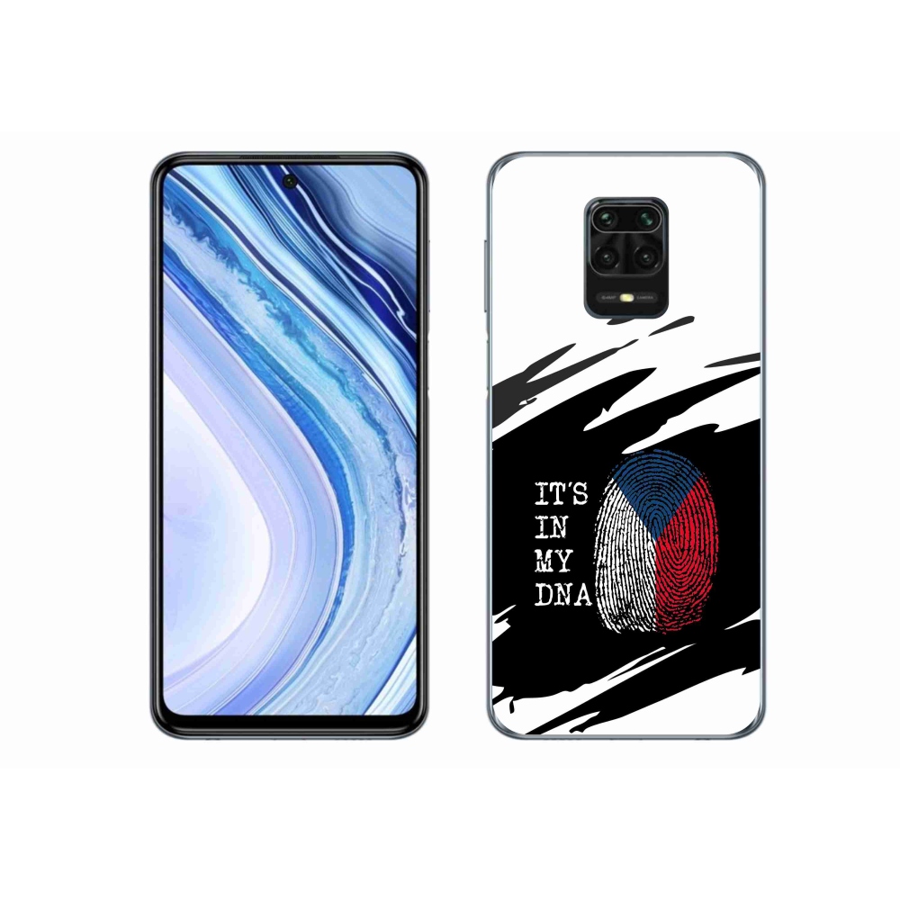 Gél borító mmCase a Xiaomi Redmi Note 9 Pro - zászló ujjlenyomat fekete és fehér háttérrel