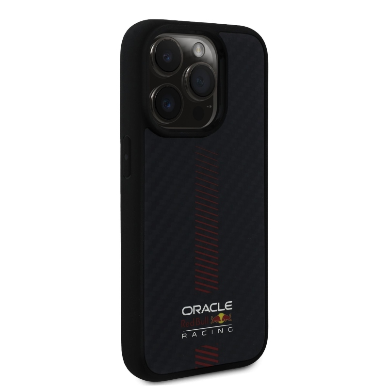 Red Bull Carbon Powerbar MagSafe MagSafe hátlap iPhone 14 Pro-hoz Fekete