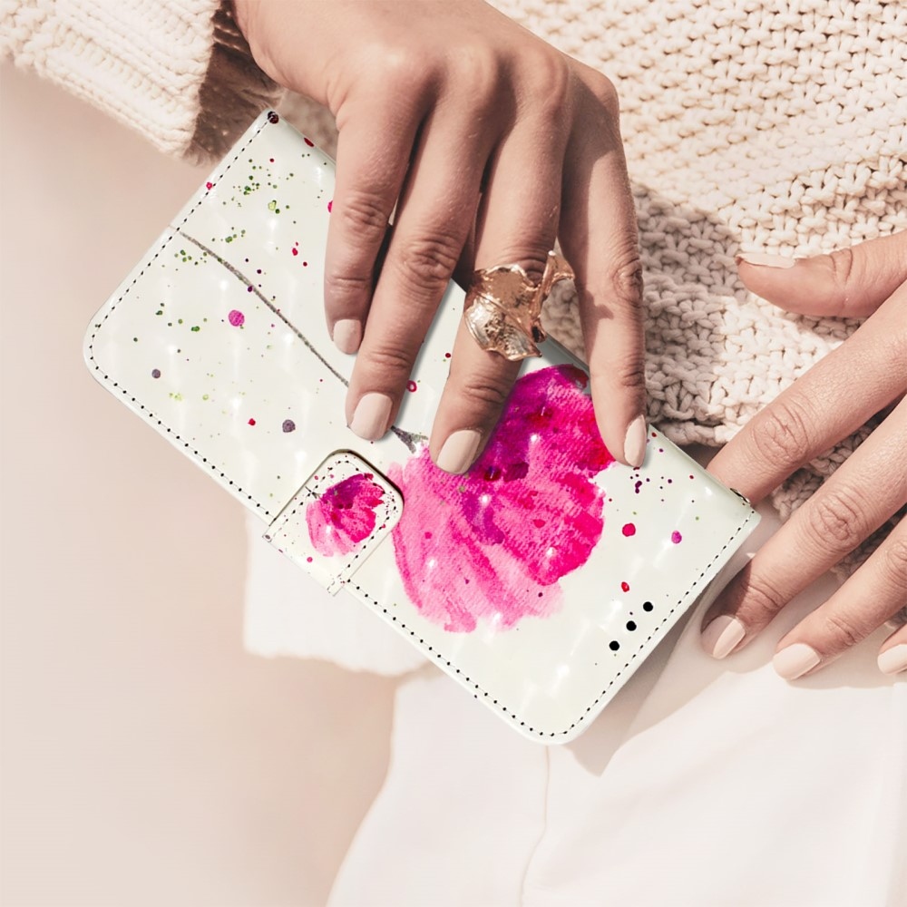 Patte könyv tok Samsung Galaxy M55 5G-hez - rózsaszín virág