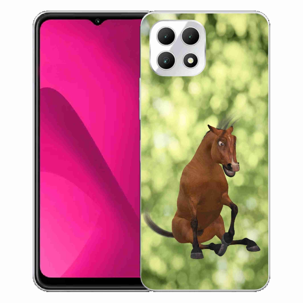 Zselés borítás mmCase a T-Mobile T Phone 2 készülékhez - barna rajzfilm ló 1