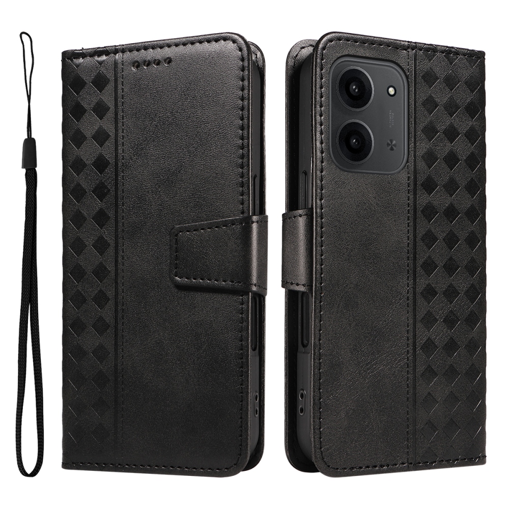 Rácsos könyv tok Xiaomi Redmi 15C 4G/5G (173mm) - fekete