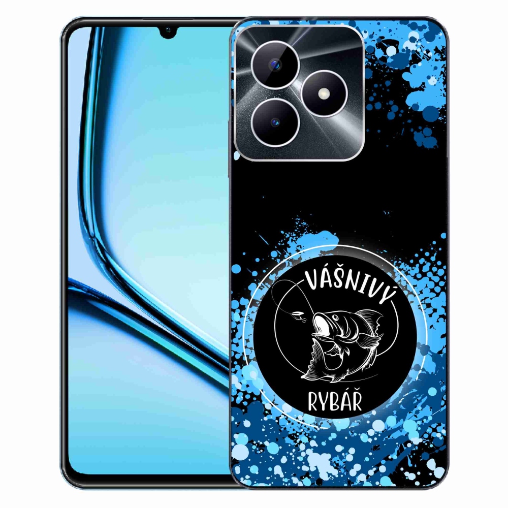 Gél borító mmCase a Realme Note 50 készülékhez - szenvedélyes halász fekete háttérrel
