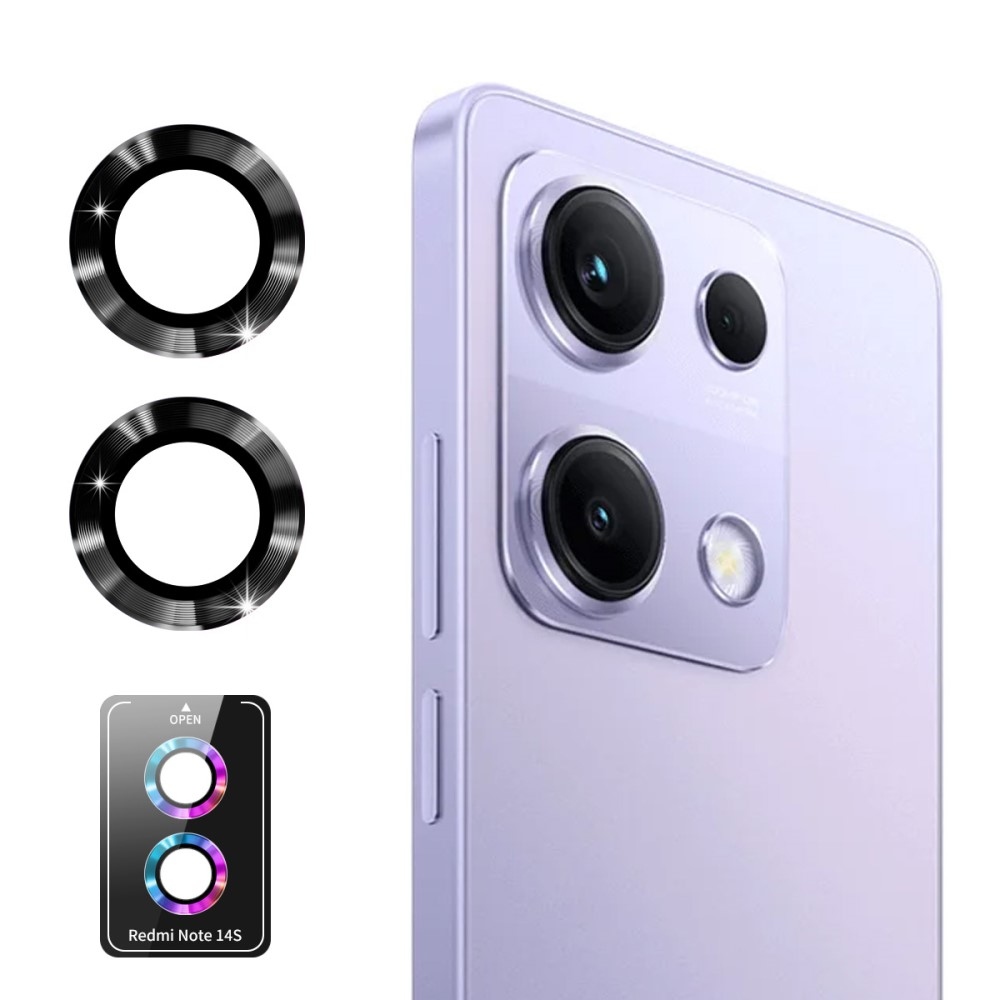ENK Fém kamera lencse üveg Xiaomi Redmi Note 14S (különálló üveg) - fekete