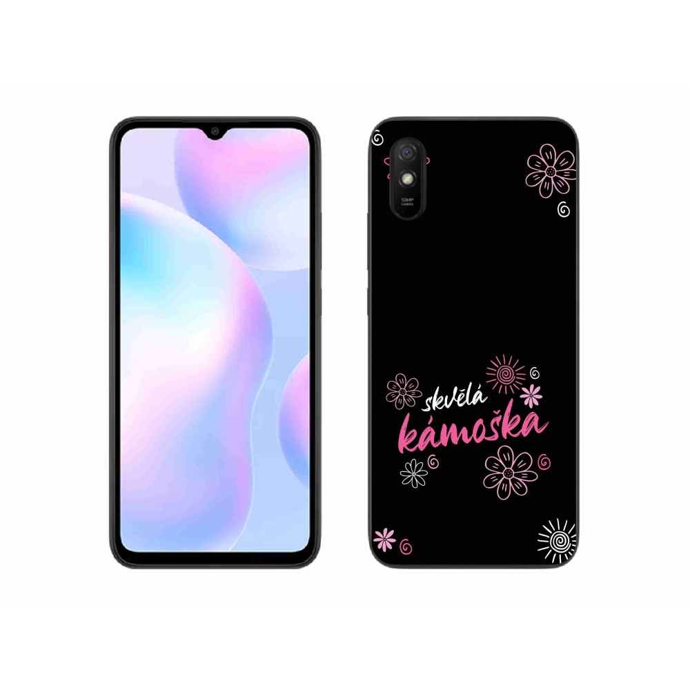 Gél borító mmCase a Xiaomi Redmi 9A - nagyszerű barát fekete háttérrel