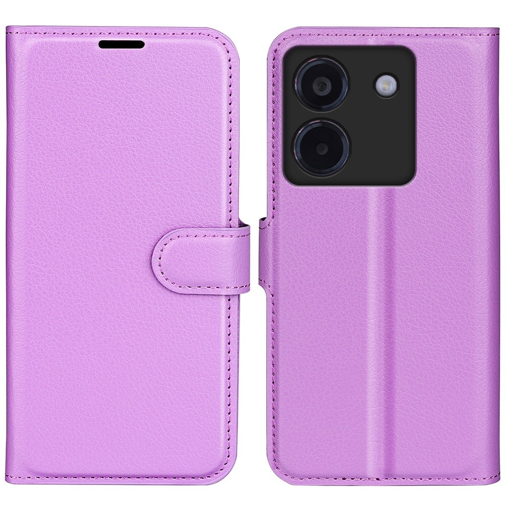 Litchi könyv tok a Xiaomi Poco M7 Pro 5G-hez - lila