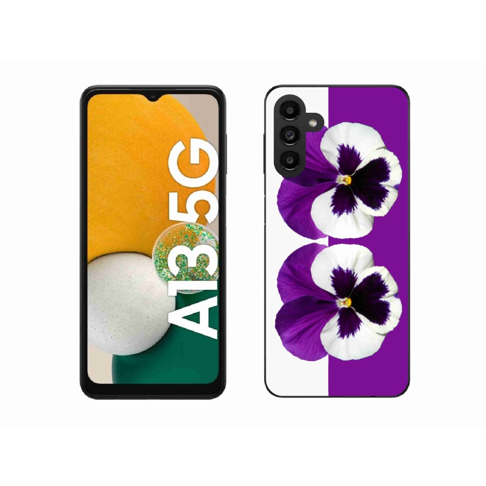 Gél védőhuzat mmCase Samsung Galaxy A13 5G - lila és fehér virág