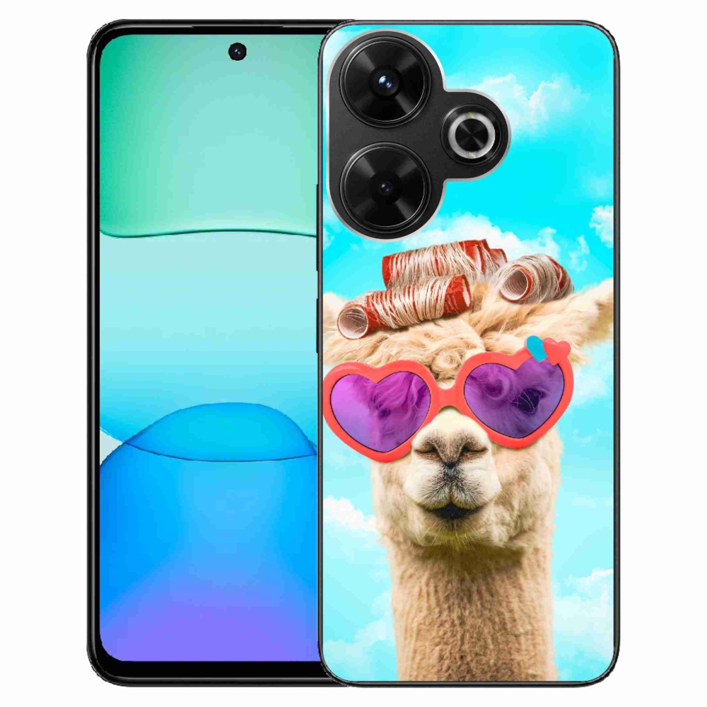 Gél borítás mmCase a Xiaomi Redmi 13 4G/Poco M6 4G - szemüveges láma számára