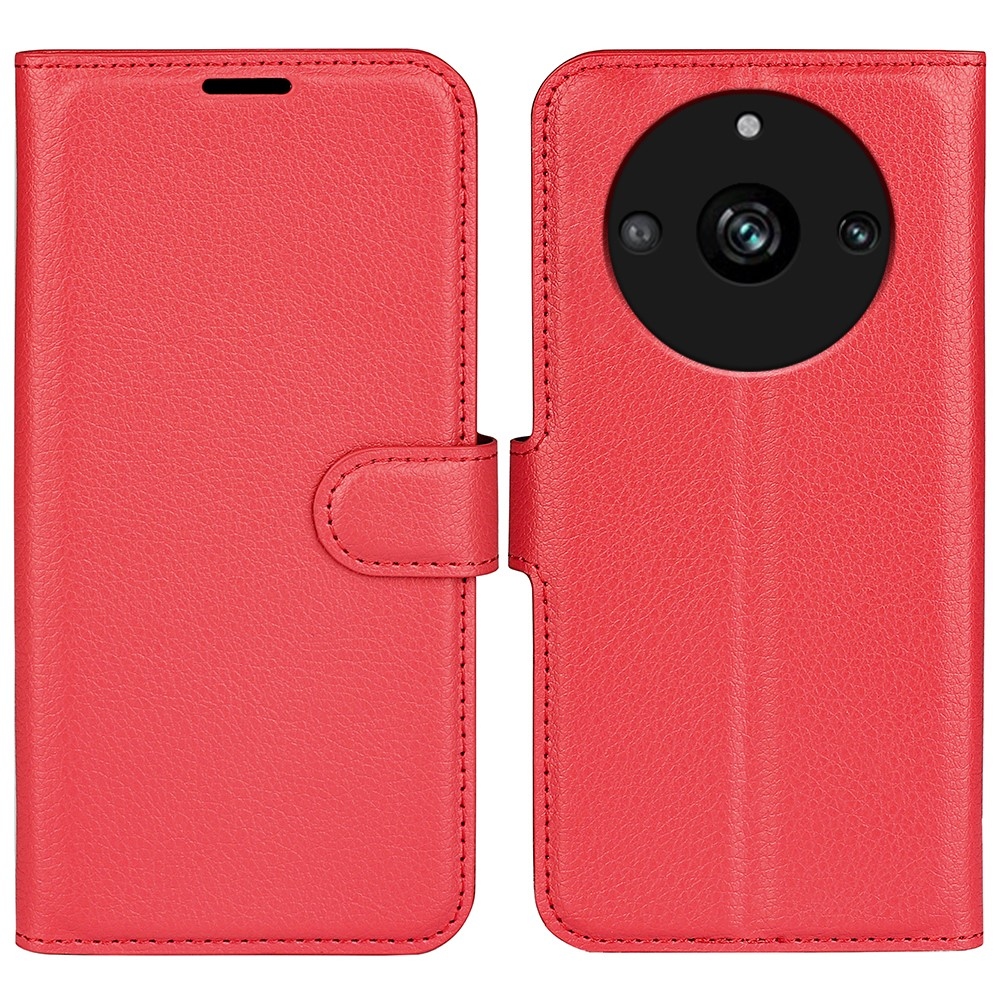 Litchi könyvtáska a Realme 11 Pro 5G/11 Pro+ 5G modellhez - piros