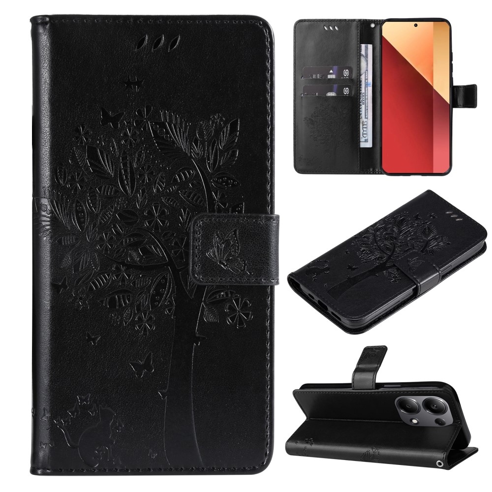 Fák könyv tokja Xiaomi Redmi Note 13 Pro 4G/Poco M6 Pro - fekete