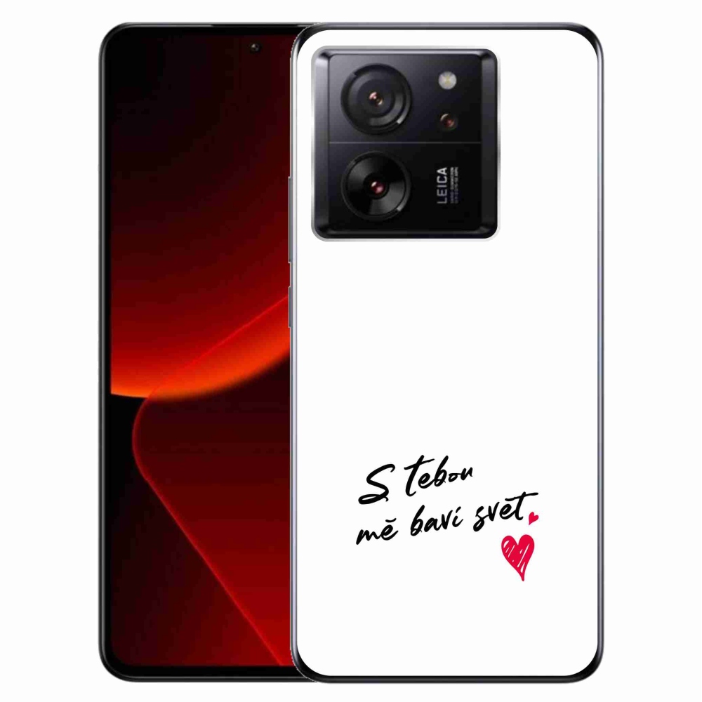 Gél borítás mmCase a Xiaomi 13T/13T Pro készülékhez - szerelmes szöveg 1 fehér háttér