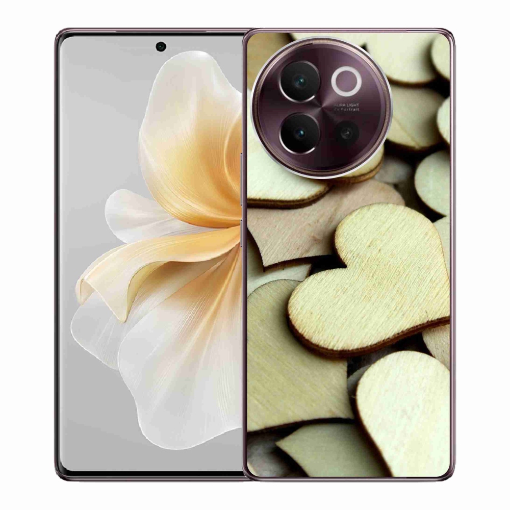 Gél borítás mmCase a Vivo V40 Lite 5G készülékhez - fából készült szívek