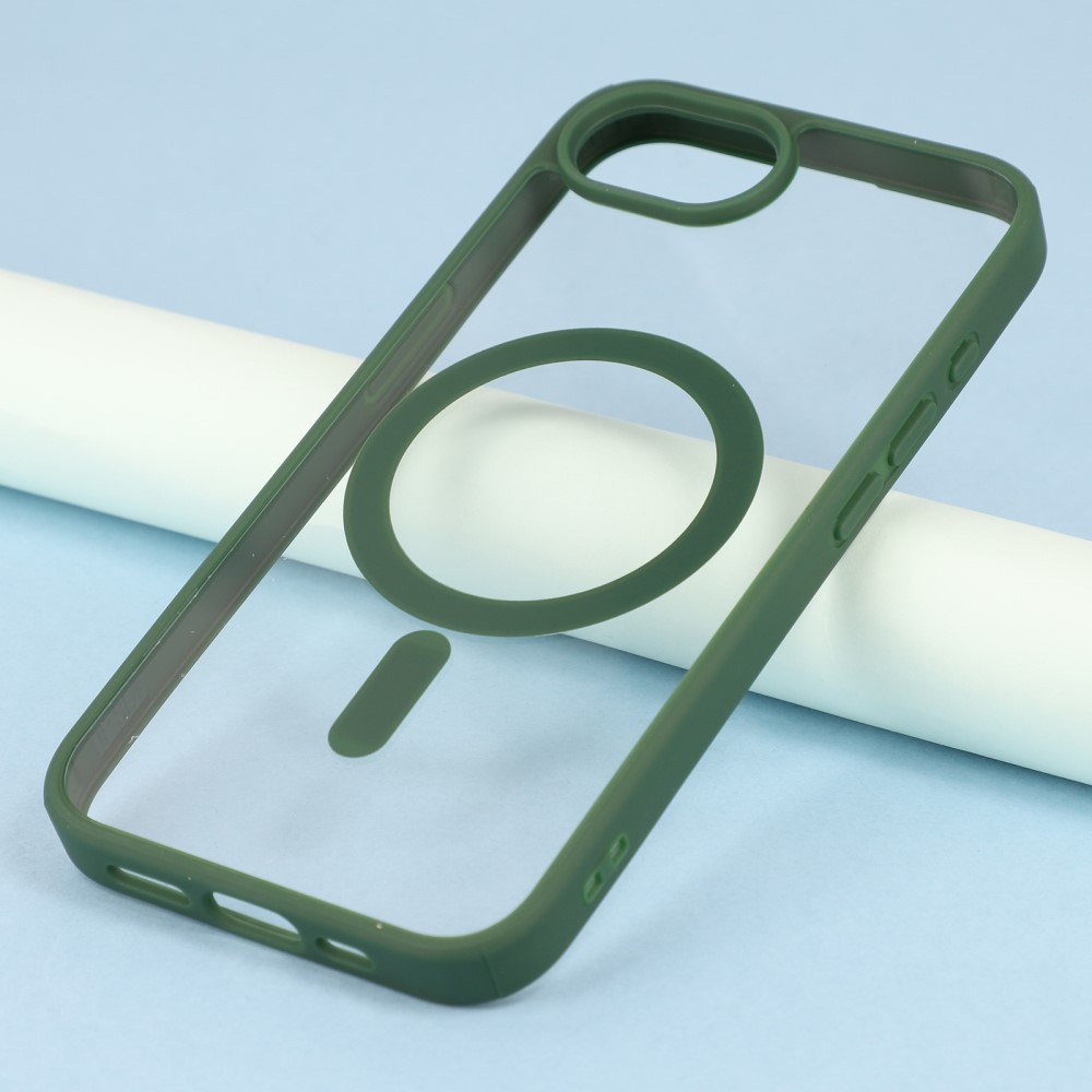 Matt zselés tok MagSafe támogatással iPhone 16e készülékhez - zöld