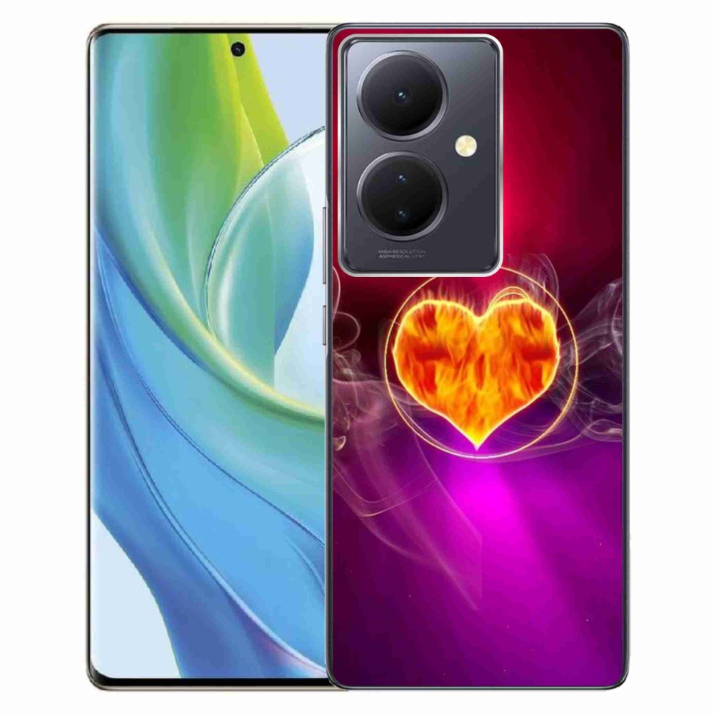Gél borítás mmCase a Vivo V29 Lite 5G számára - tüzes szív