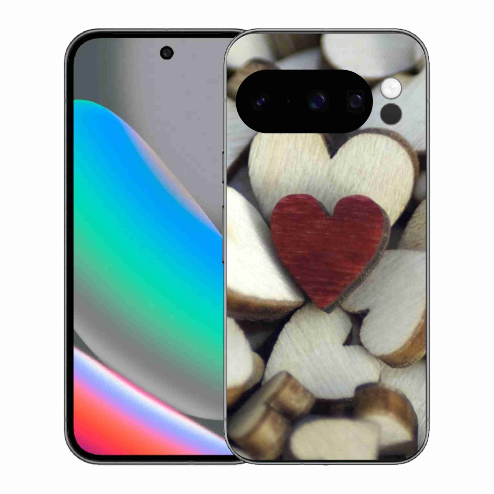 Zselés borítás mmCase a Google Pixel 10 Pro számára - gravírozott piros szív